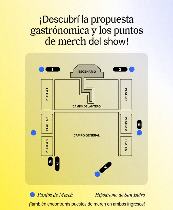 Puestos de comida y merch en los shows de Stray Kids en el Hipódromo de San Isidro