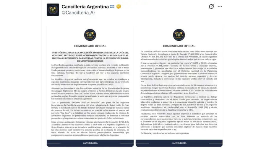 Cancillería Argentina X 15092026