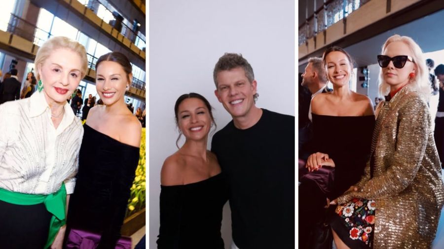 Pampita en el desfile de Carolina Herrera en Nueva York