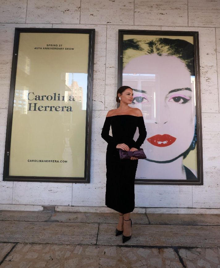 Pampita en el desfile de Carolina Herrera en Nueva York