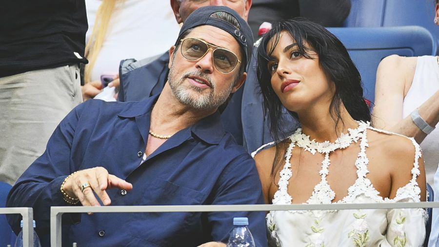 Brad Pitt e Inés de Ramón en el US OPEN