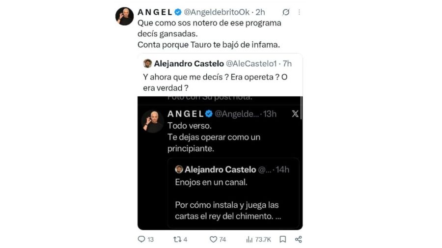 El picantísimo cruce de Ángel de Brito con Alejandro Castelo