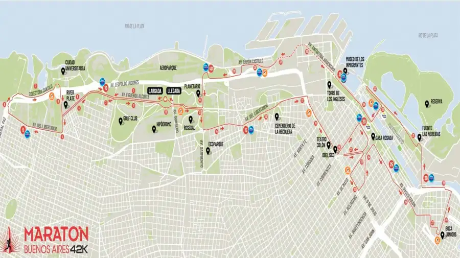 Mapa Buenos Aires Maraton 42K