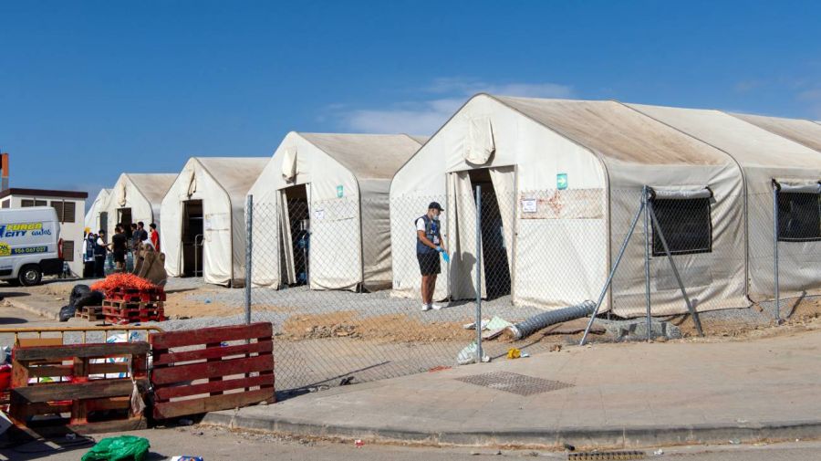 Campamento de migrantes en Ceuta