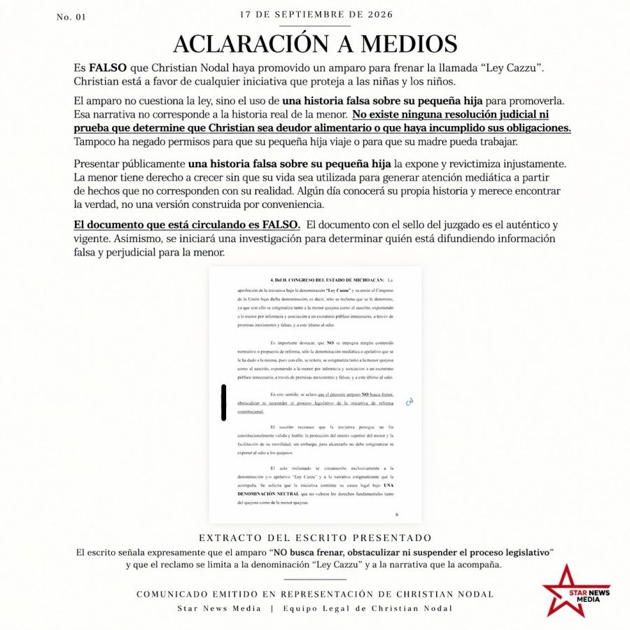 El comunicado de Christian Nodal sobre la Ley Cazzu