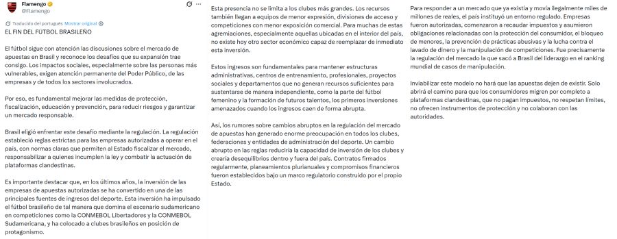 Publicación Flamengo