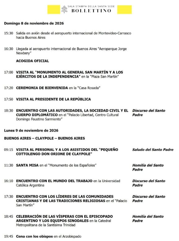 La agenda de León XIV en la Argentina