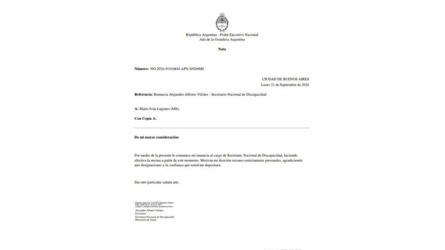 Renuncia de Alejandro Vilches