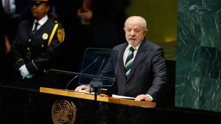 Lula Da Silva en la Asamblea General de las Naciones Unidas en la sede de la ONU