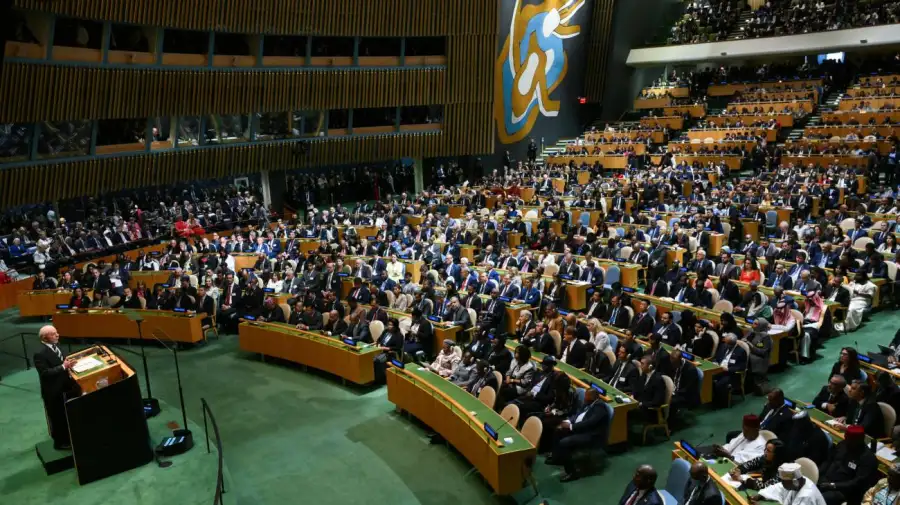 Lula Da Silva en la Asamblea General de las Naciones Unidas en la sede de la ONU