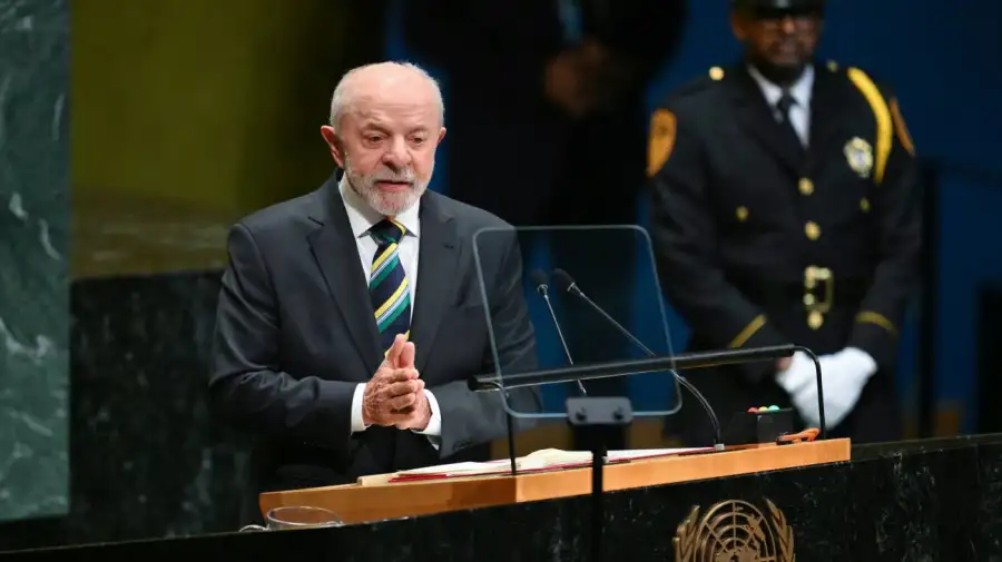 Lula Da Silva en la Asamblea General de las Naciones Unidas en la sede de la ONU