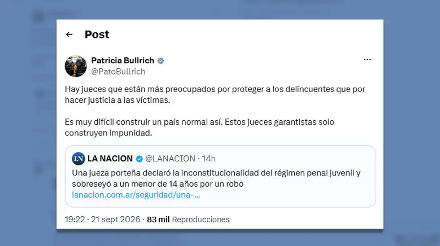 Posteo Patricia Bullrich