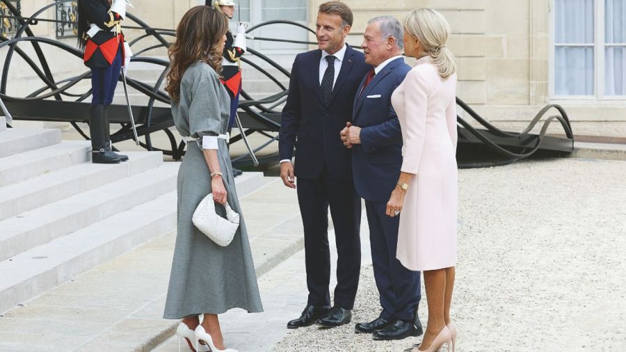 Brigitte Macron, anfitriona de Rania