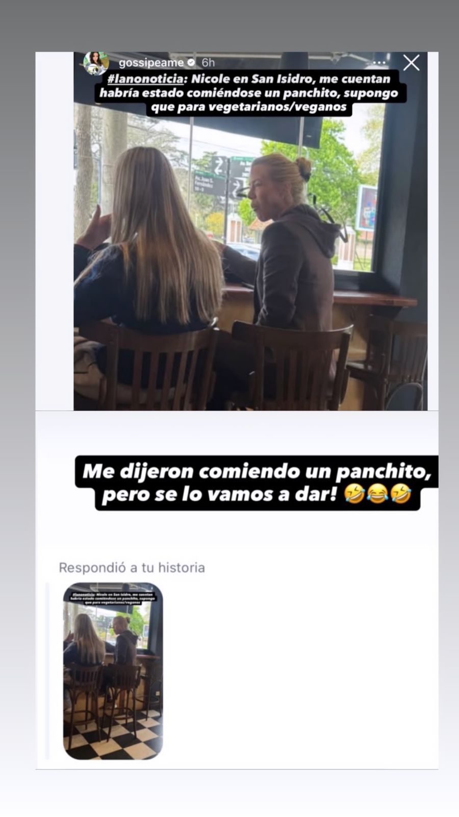 La foto de Nicole Neumann en una panchería
