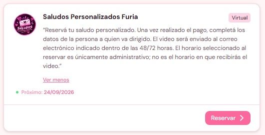 Los cursos de Furia, ex Gran Hermano, en su cuenta de Instagram