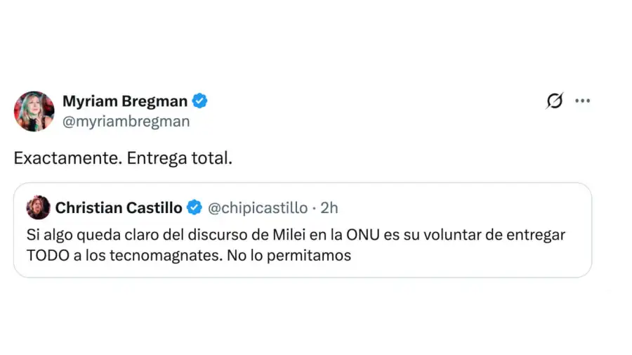 Myriam Bregman X 23092026