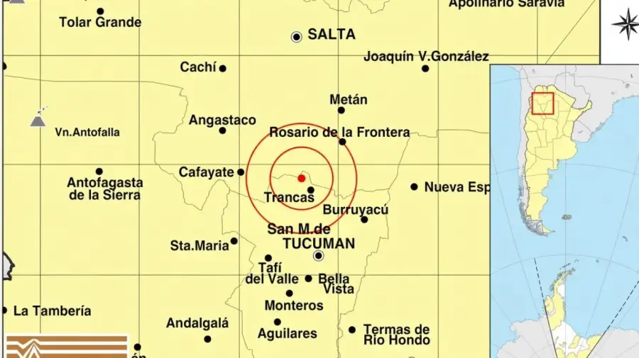 Un sismo de magnitud 5,0 se sintió durante la madrugada en Tucumán
