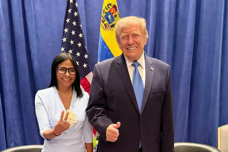 Delcy Rodríguez y Donald Trump