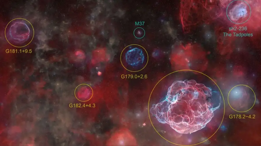 Los fantasmas de cinco supernovas