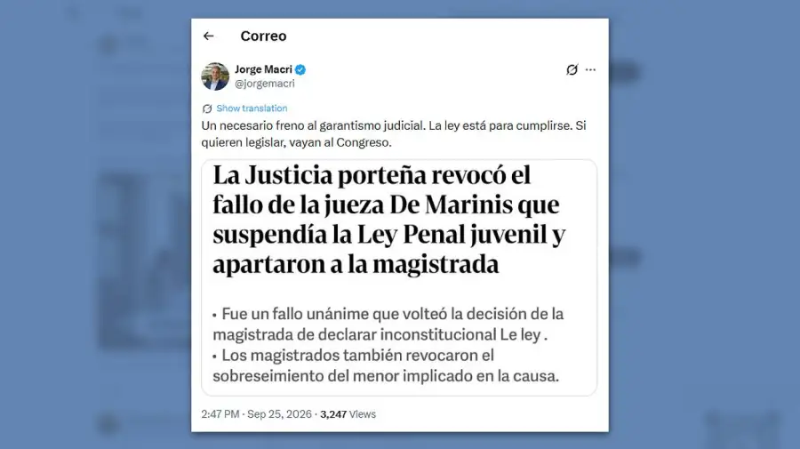 Posteo Jorge Macri