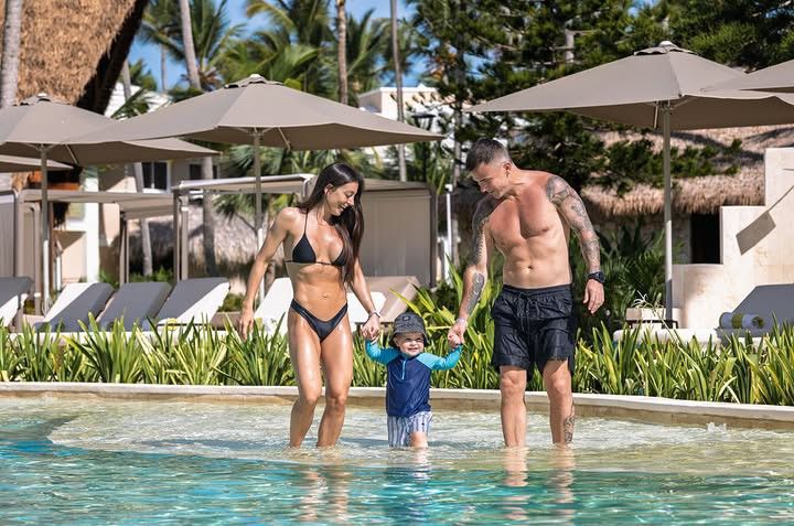 Sol Pérez y Guido Mazzoni con su hijo Marco