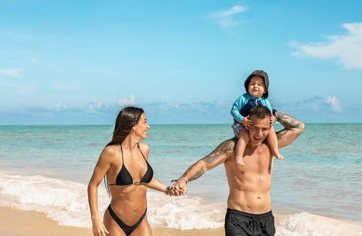 Sol Pérez y Guido Mazzoni con su hijo Marco