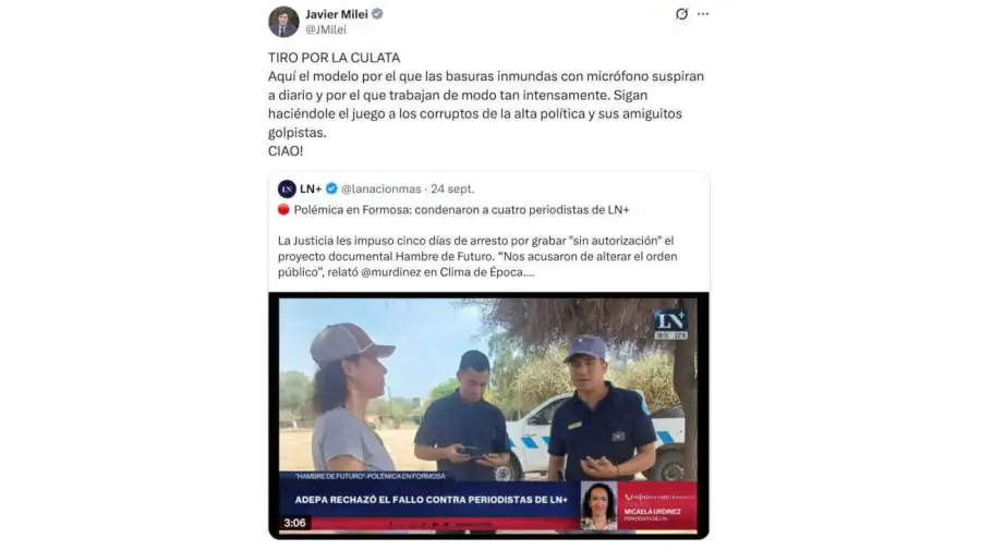 Javier Milei X 25092026