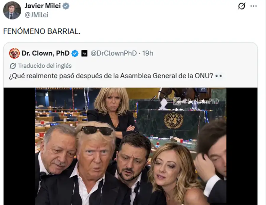 La respuesta de Milei al video de IA subido por Santiago Oría.