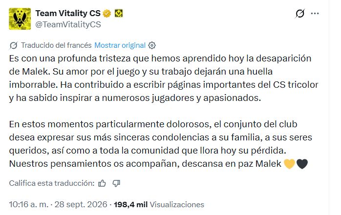 Comunicado de Vitality