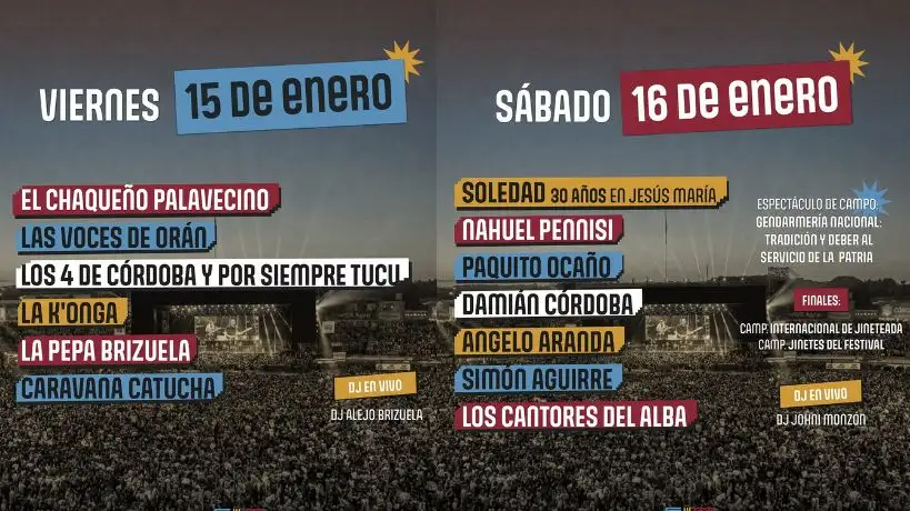 Festival Nacional de Doma y Folklore de Jesús María días 15 y 16