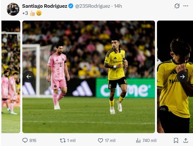 Santiago Rodríguez y Lionel Messi