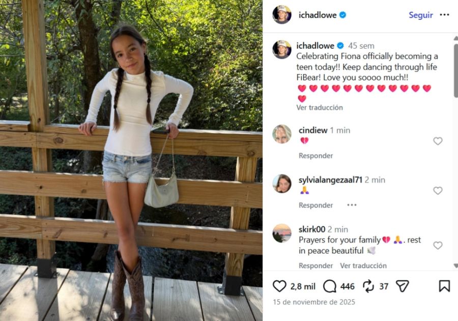 Fiona, la hija de Chad Lowe y la productora Kim Painter
