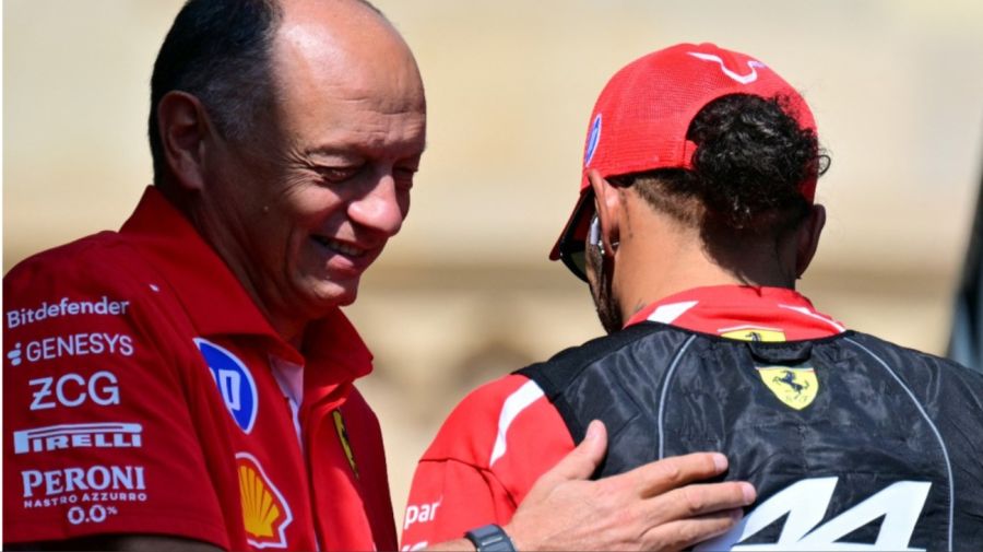 Frederic Vasseur y Lewis Hamilton
