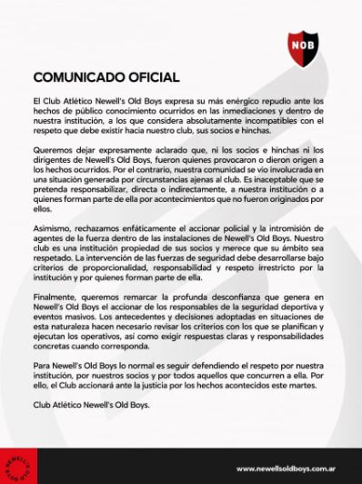 Incidentes dentro de Newell's en medio de los festejos de Rosario Central 