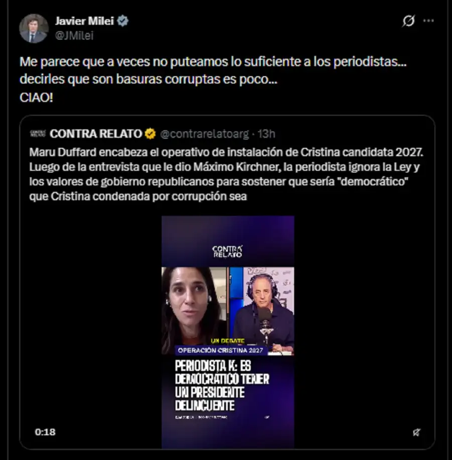 Javier Milei Maru Duffard