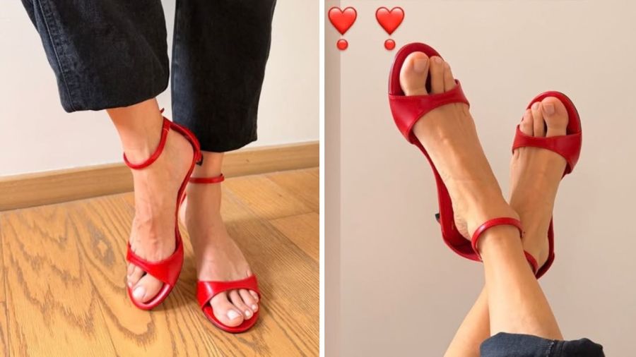 Marcela Kloosterboer impone el look casual red