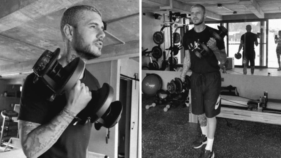 Mauro Icardi y la China Suárez hicieron match en el gimnasio y mostraron su exigente rutina