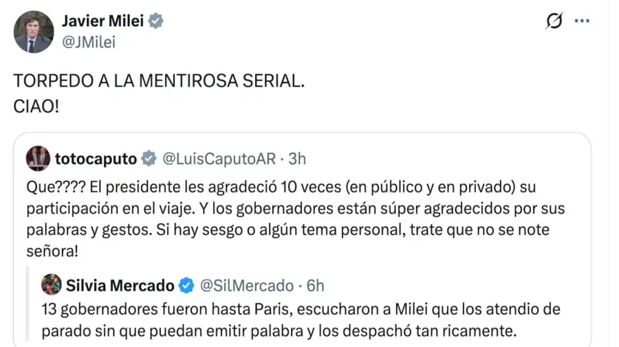 Javier Milei X 01102026