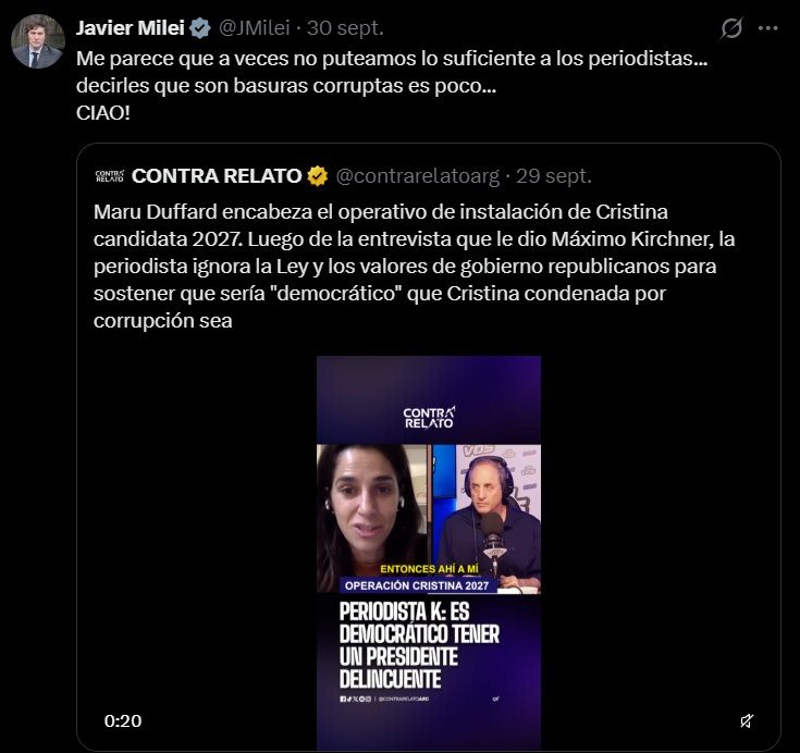 Milei y una manera muy kirchnerista de relacionarse con el periodismo