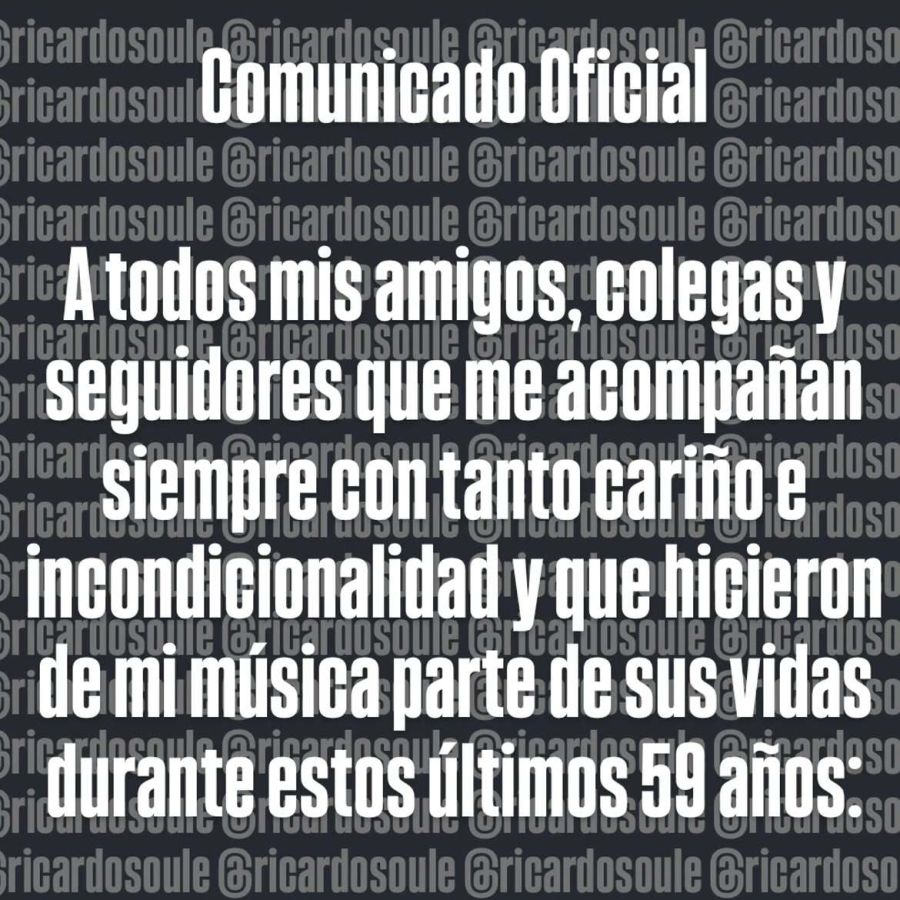 El comunicado de Ricardo Soulé cuando se alejó de los escenarios