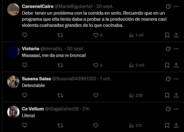 Las críticas hacia Maru Botana por sus devoluciones en MasterChef Celebrity 1