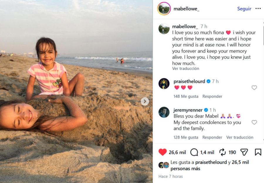 El emotivo mensaje de Mabel Lowe dedicado a su hermana menor Fiona, tras su muerte