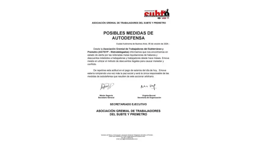 metrodelegados se declararon en estado de alerta
