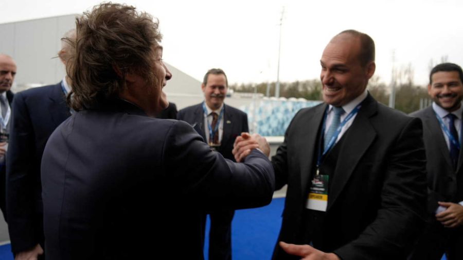 Javier Milei con Eduardo Bolsonaro 05102026