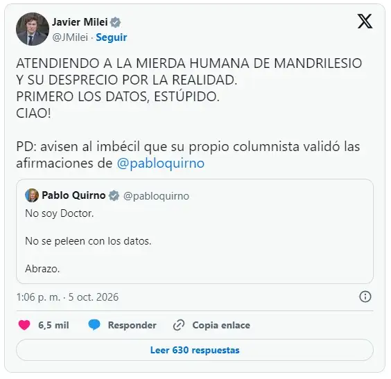 Javier Milei contra Luis Novaresio