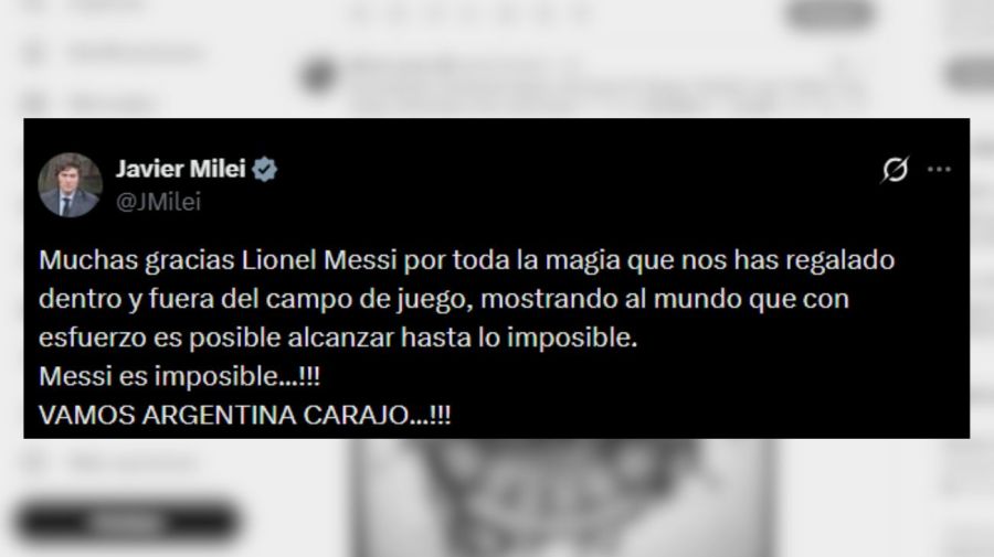 Tweet Milei Messi
