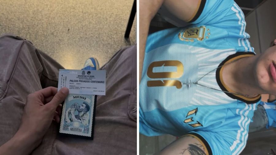 Bautista Ortega en la despedida de Lionel Messi