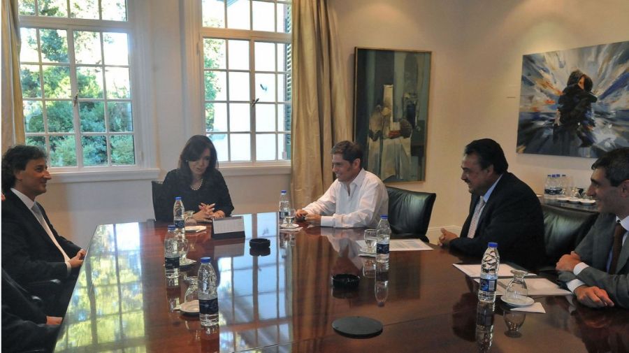 Cristina Kirchner recibió a directivos de Total Austral en la Residencia de Olivos