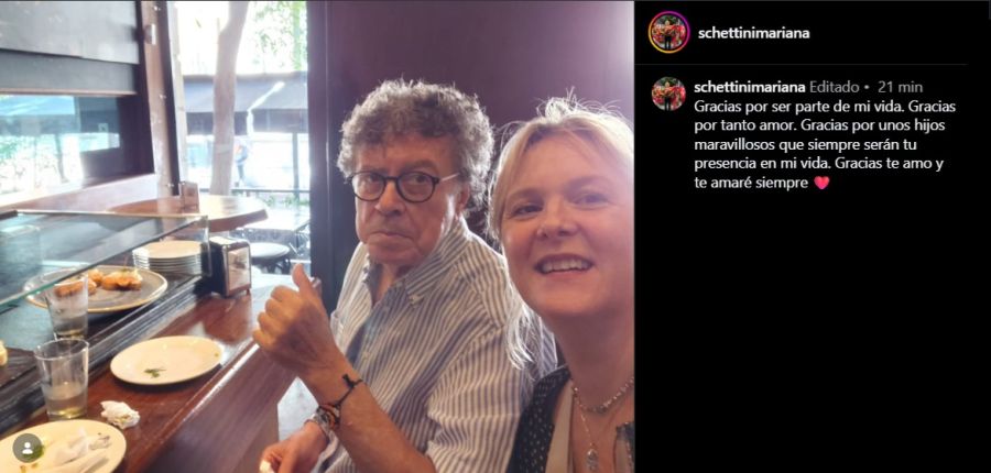 El mensaje de la esposa de Piero de Benedictis