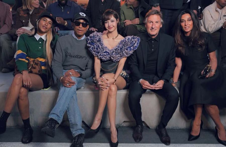 Helen Lasichanh, Pharrell Williams, Lisa, Pietro Beccari (CEO of Louis Vuitton), Elisabetta Beccari
